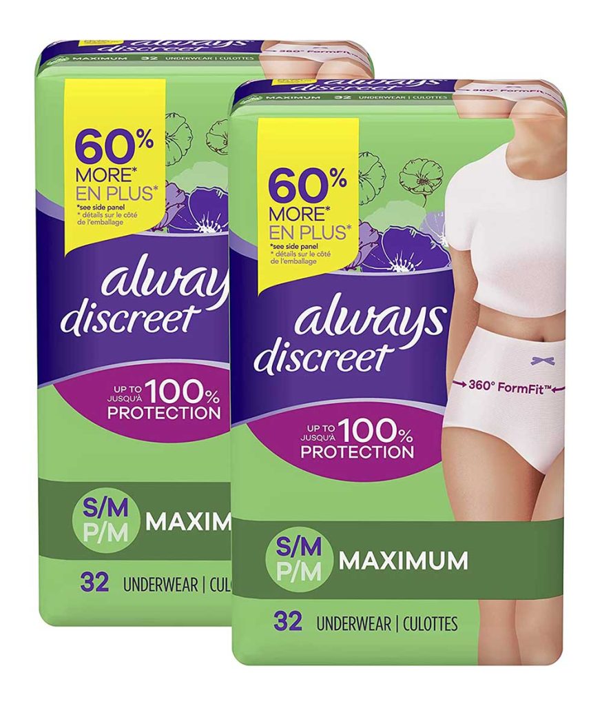 Always Discreet Incontinence Postpartum Incontinence Underwear for Women