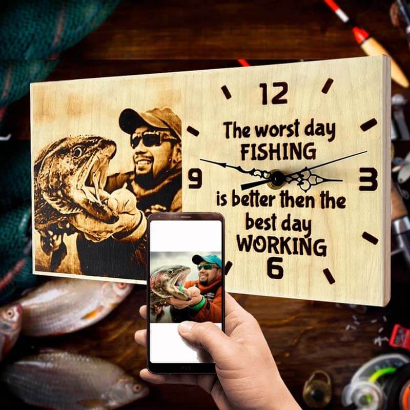 Personalized Clock For Fisherman